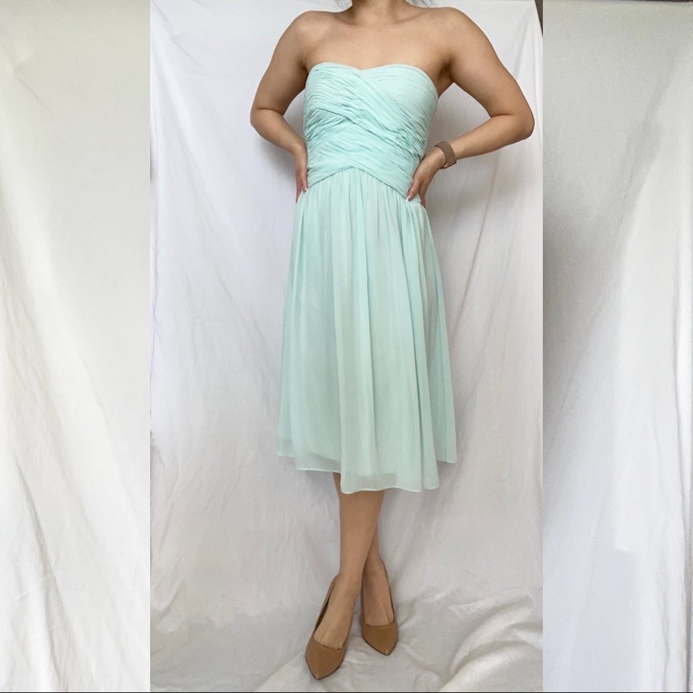 Chiffon overlay midi tea length bridesmaid / grad dress - Picture 1 of 11